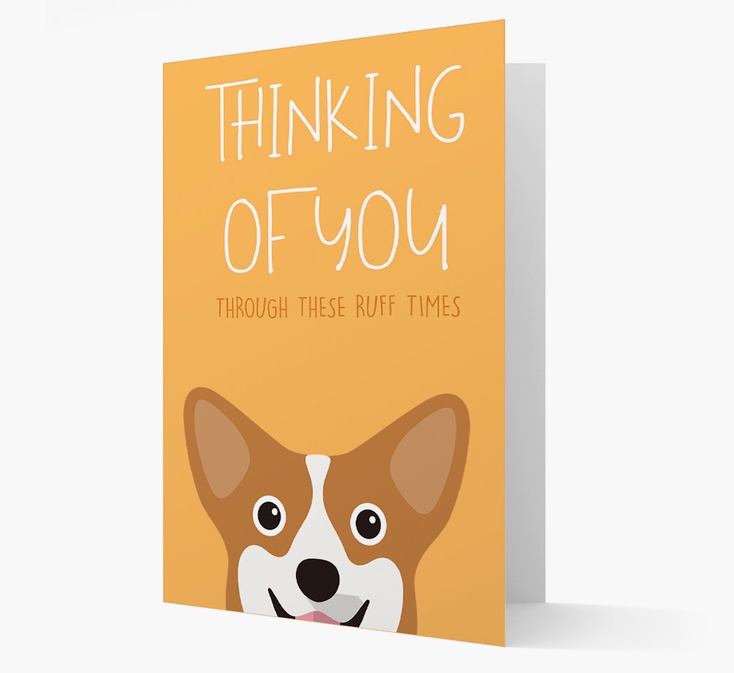 'Thinking of You Through These Ruff Times' Card with {breedFullName} Icon