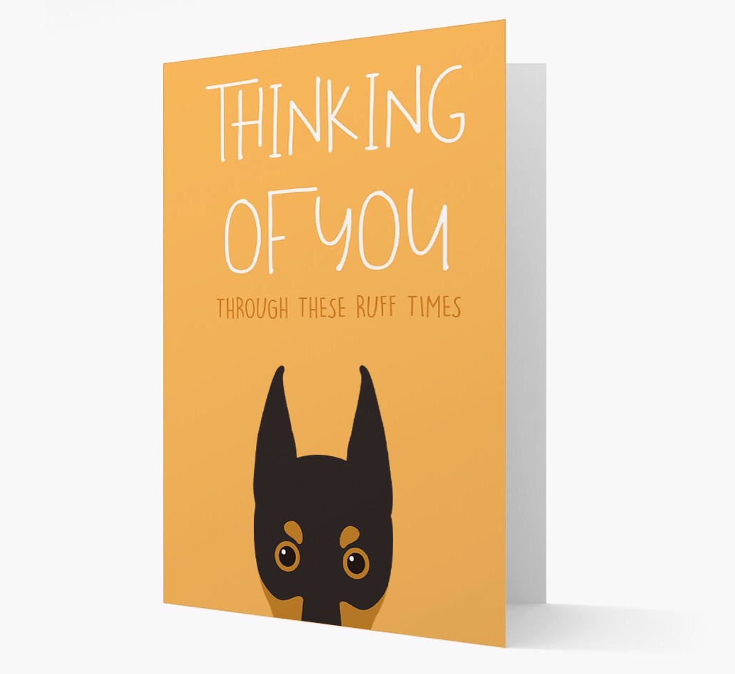 'Thinking of You Through These Ruff Times' Card with {breedFullName} Icon