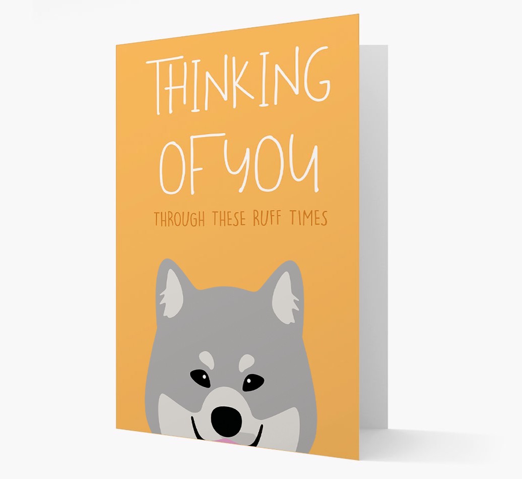 'Thinking of You Through These Ruff Times' Card with {breedFullName} Icon