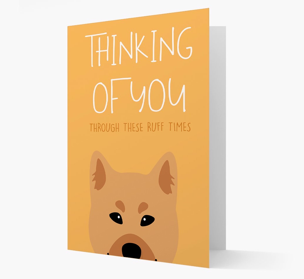 'Thinking of You Through These Ruff Times' Card with {breedFullName} Icon