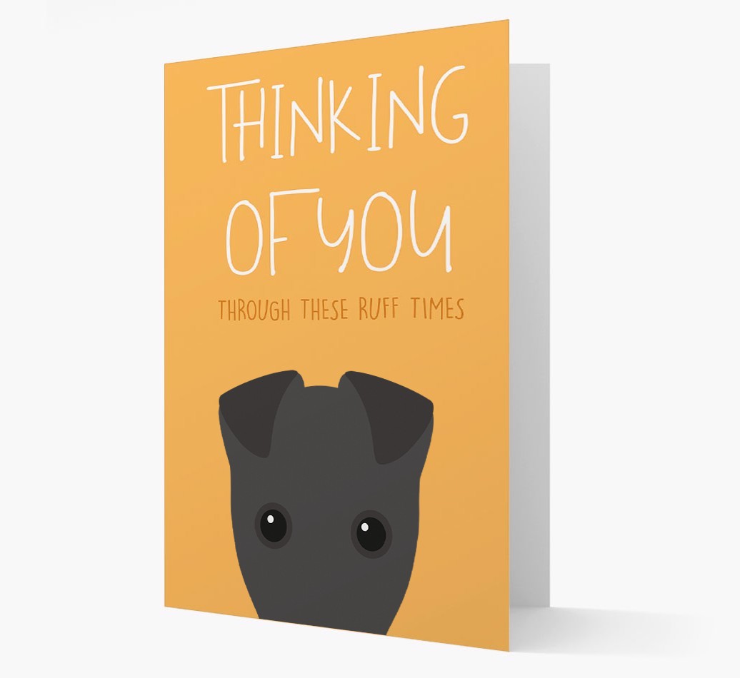 'Thinking of You Through These Ruff Times' Card with {breedFullName} Icon