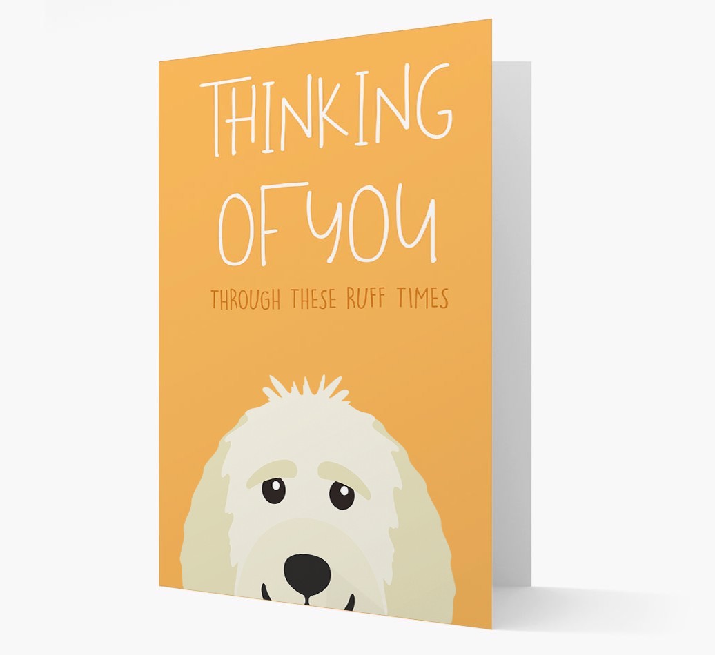'Thinking of You Through These Ruff Times' Card with {breedFullName} Icon