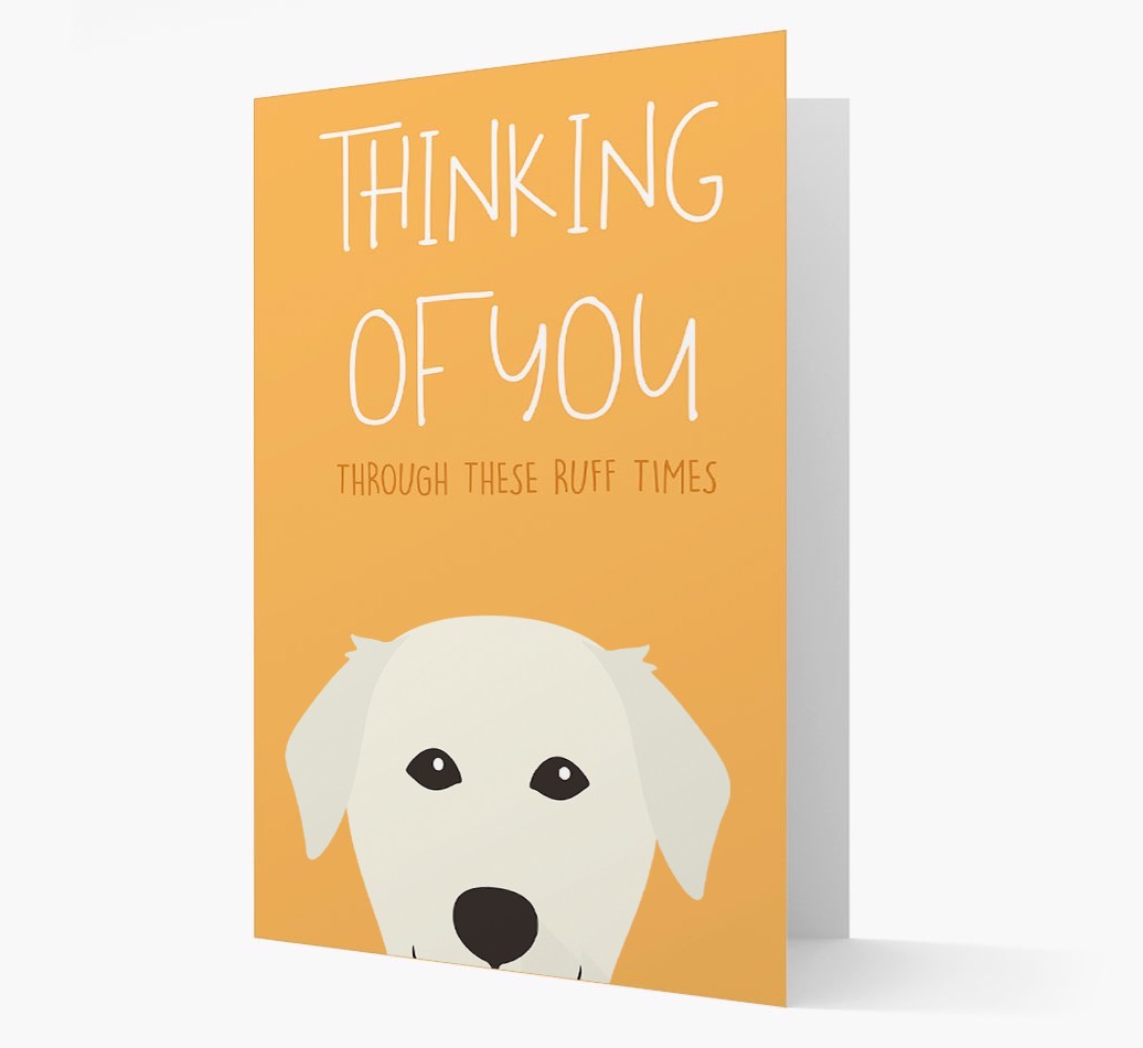 'Thinking of You Through These Ruff Times' Card with {breedFullName} Icon