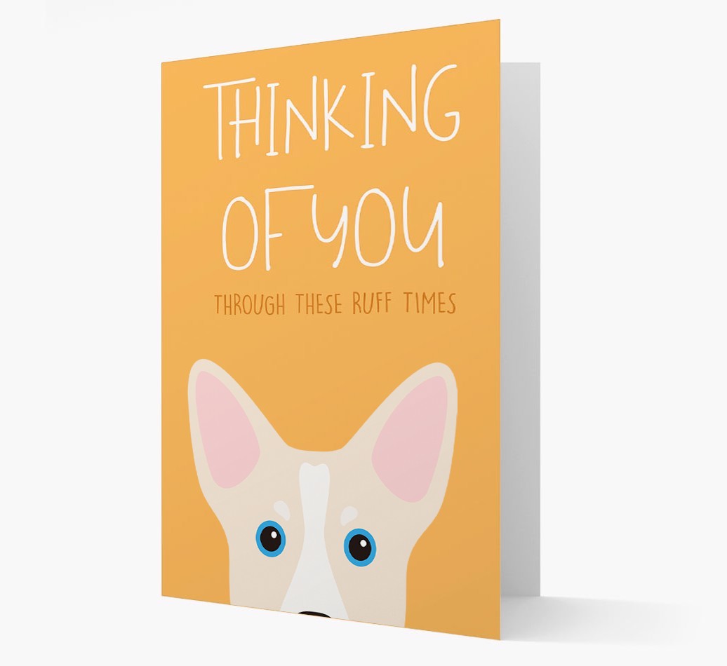 'Thinking of You Through These Ruff Times' Card with {breedFullName} Icon