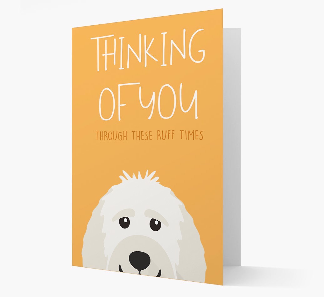 'Thinking of You Through These Ruff Times' Card with {breedFullName} Icon