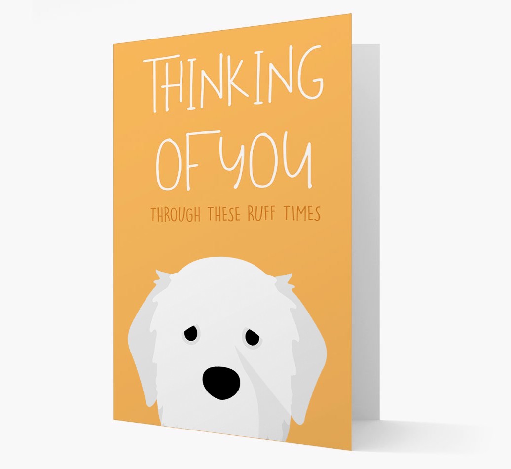 'Thinking of You Through These Ruff Times' Card with {breedFullName} Icon