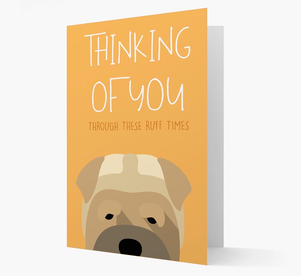'Thinking of You Through These Ruff Times' Card with {breedFullName} Icon