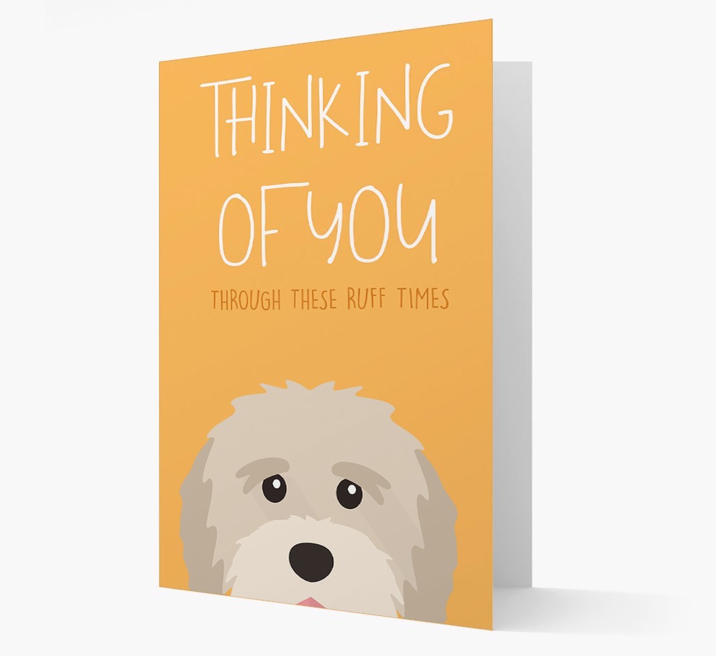 'Thinking of You Through These Ruff Times' Card with {breedFullName} Icon