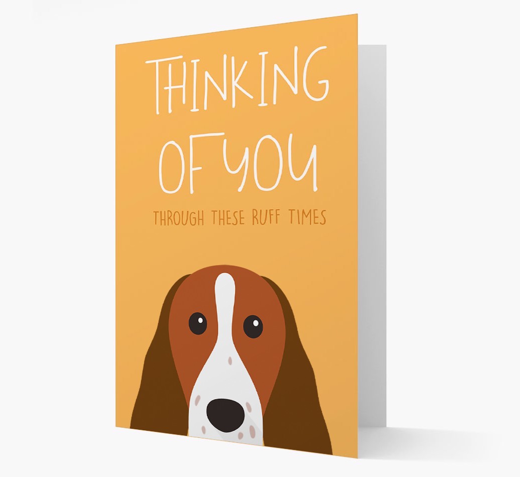 'Thinking of You Through These Ruff Times' Card with {breedFullName} Icon