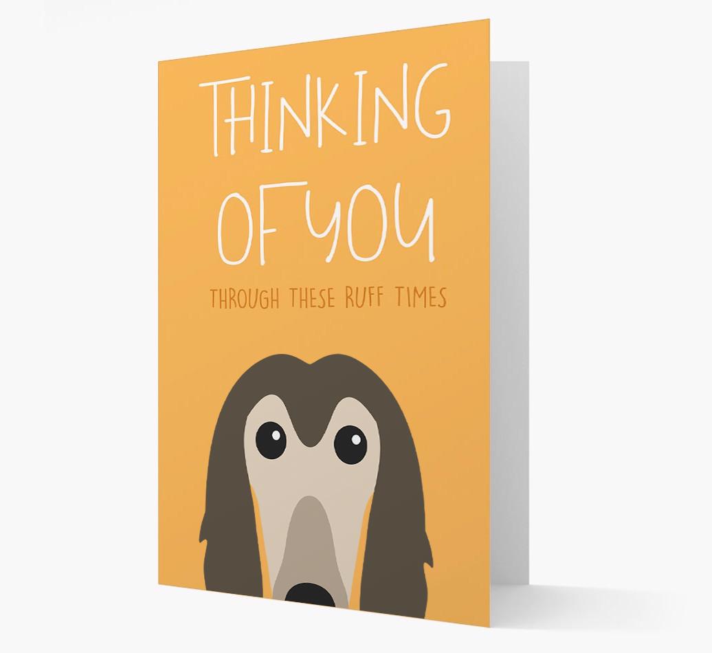 'Thinking of You Through These Ruff Times' Card with {breedFullName} Icon