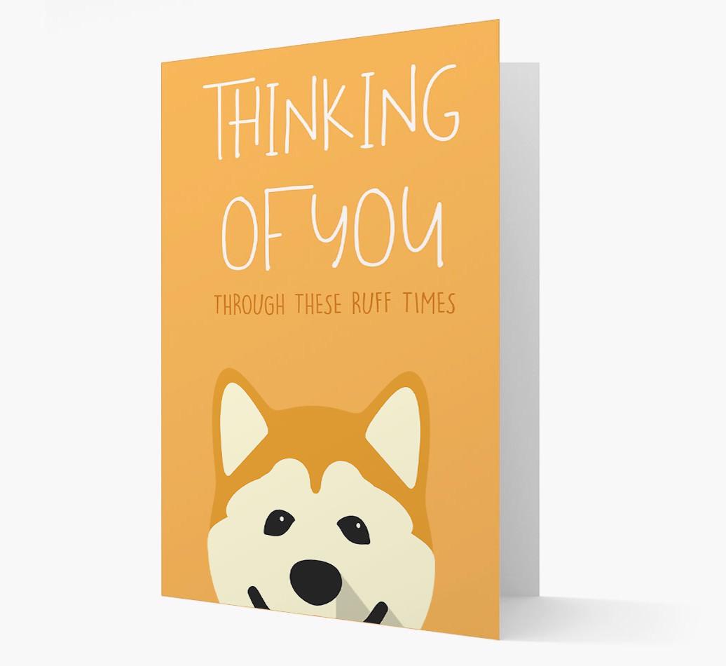 'Thinking of You Through These Ruff Times' Card with {breedFullName} Icon