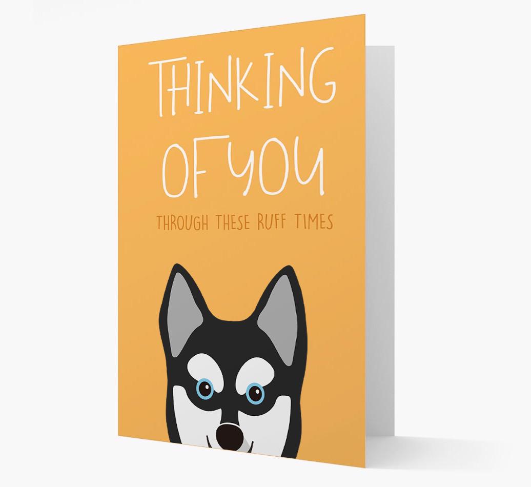 'Thinking of You Through These Ruff Times' Card with {breedFullName} Icon