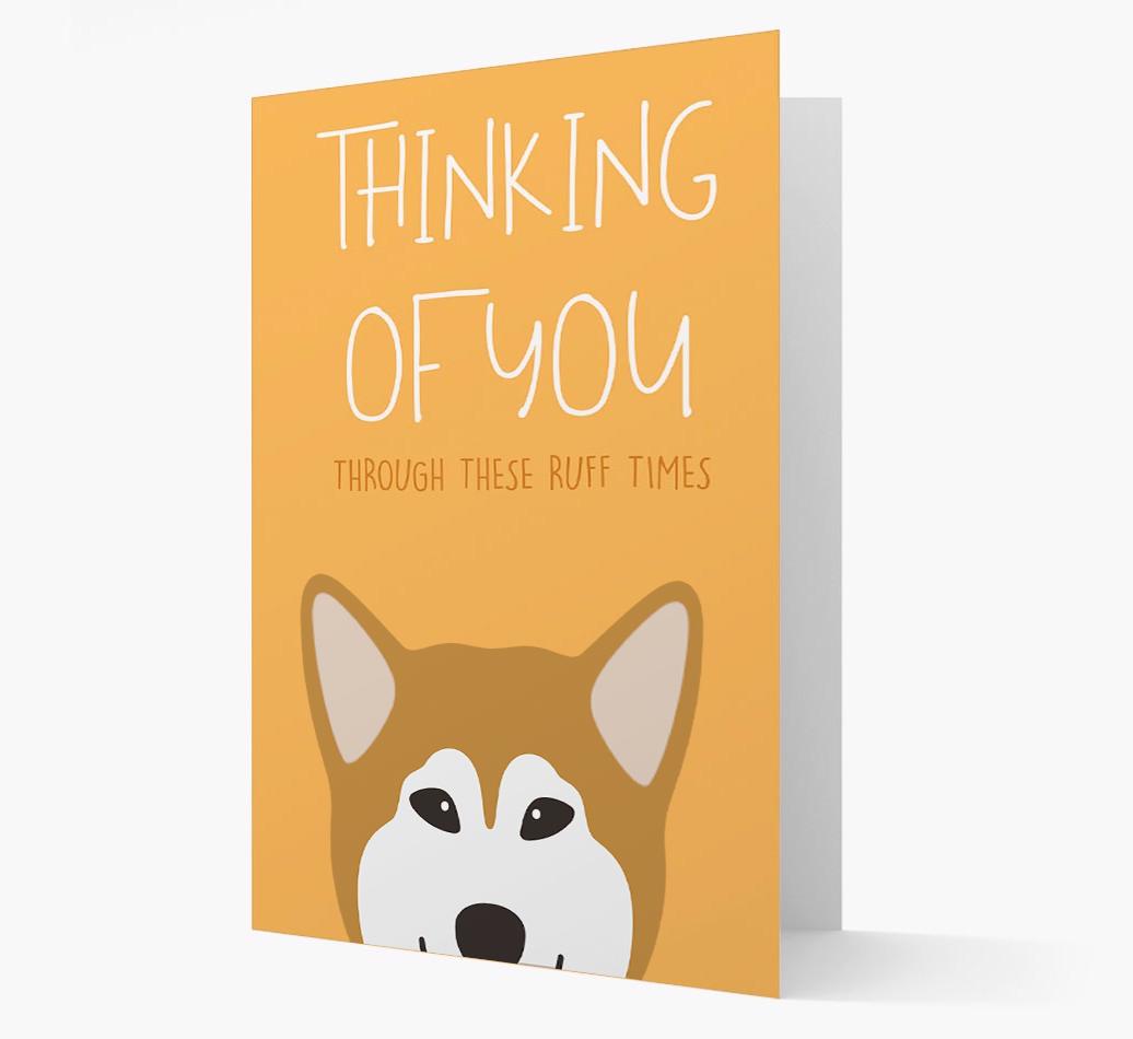 'Thinking of You Through These Ruff Times' Card with {breedFullName} Icon