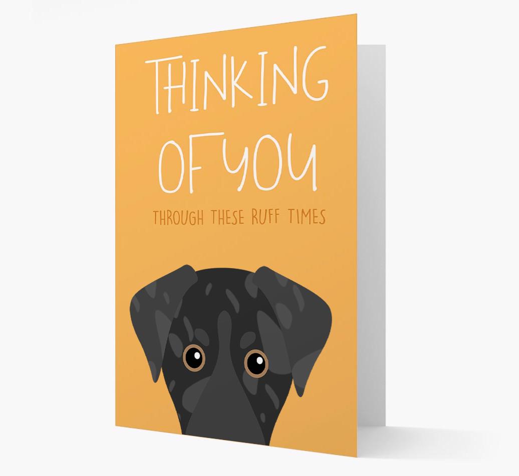 'Thinking of You Through These Ruff Times' Card with {breedFullName} Icon