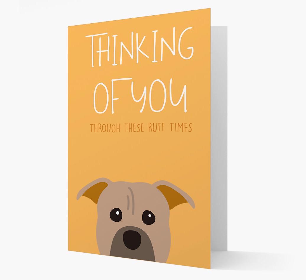 'Thinking of You Through These Ruff Times' Card with {breedFullName} Icon