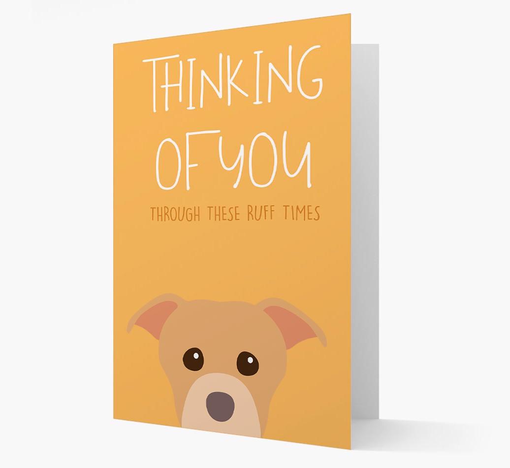'Thinking of You Through These Ruff Times' Card with {breedFullName} Icon