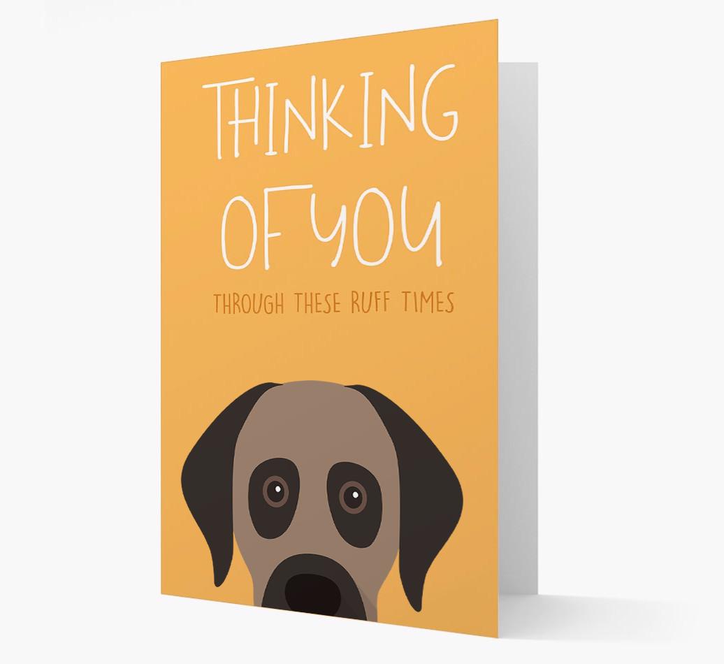 'Thinking of You Through These Ruff Times' Card with {breedFullName} Icon
