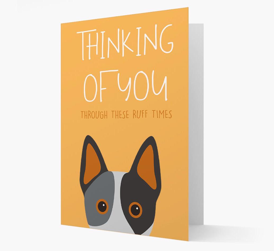 'Thinking of You Through These Ruff Times' Card with {breedFullName} Icon