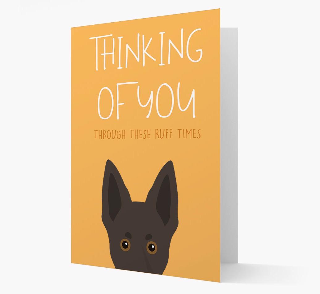 'Thinking of You Through These Ruff Times' Card with {breedFullName} Icon