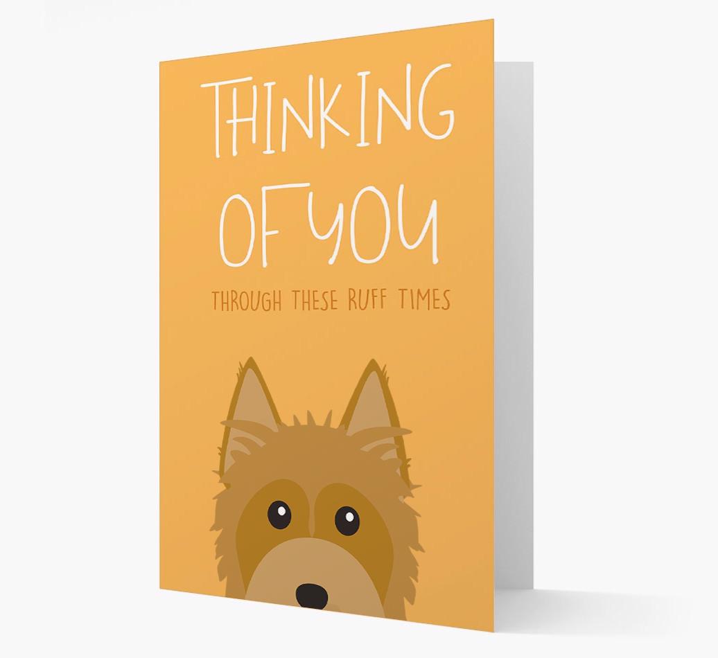 'Thinking of You Through These Ruff Times' Card with {breedFullName} Icon