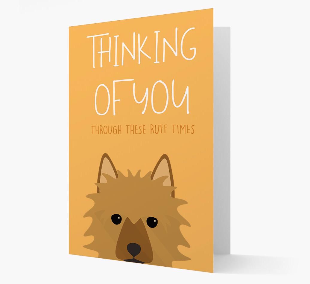 'Thinking of You Through These Ruff Times' Card with {breedFullName} Icon