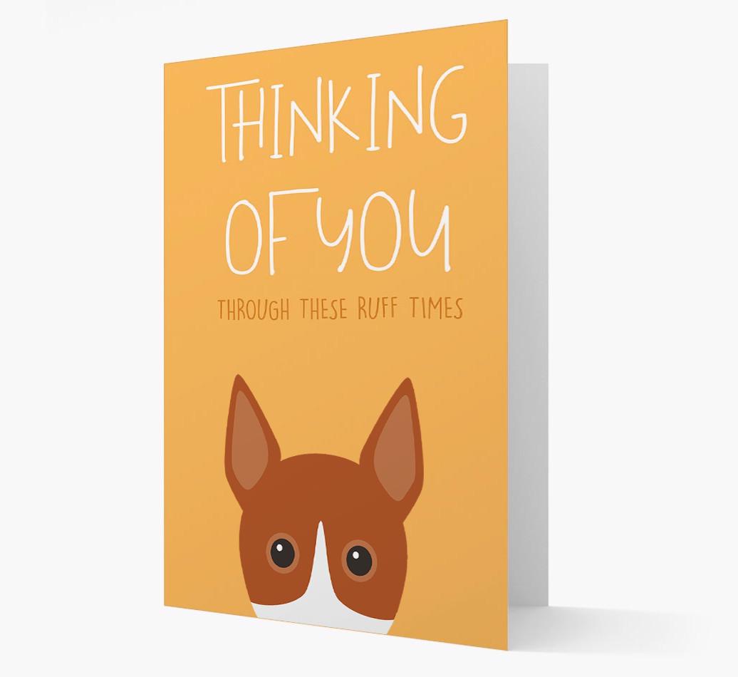 'Thinking of You Through These Ruff Times' Card with {breedFullName} Icon