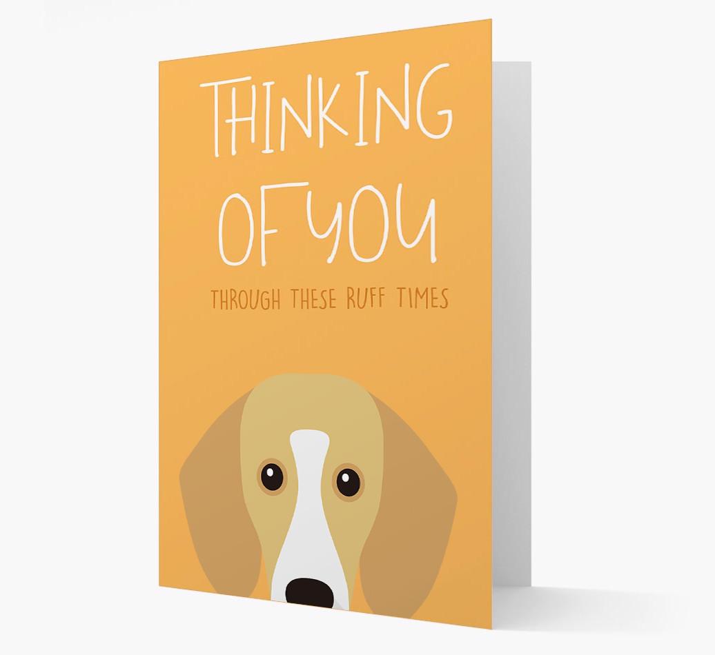 'Thinking of You Through These Ruff Times' Card with {breedFullName} Icon