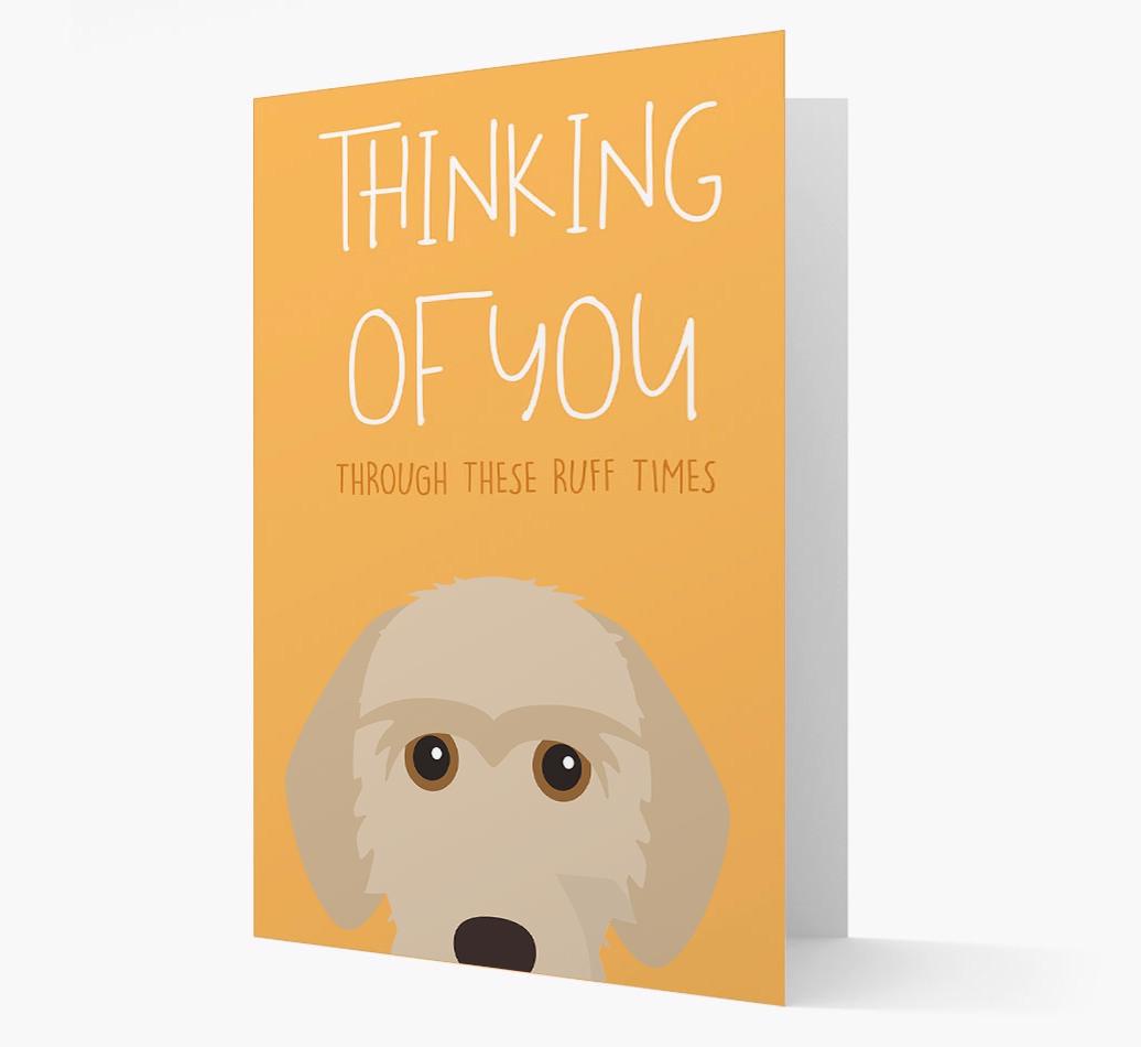 'Thinking of You Through These Ruff Times' Card with {breedFullName} Icon