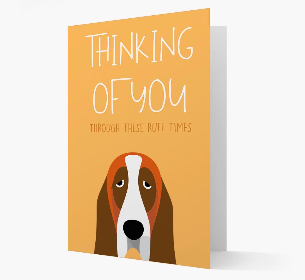 'Thinking of You Through These Ruff Times' Card with {breedFullName} Icon