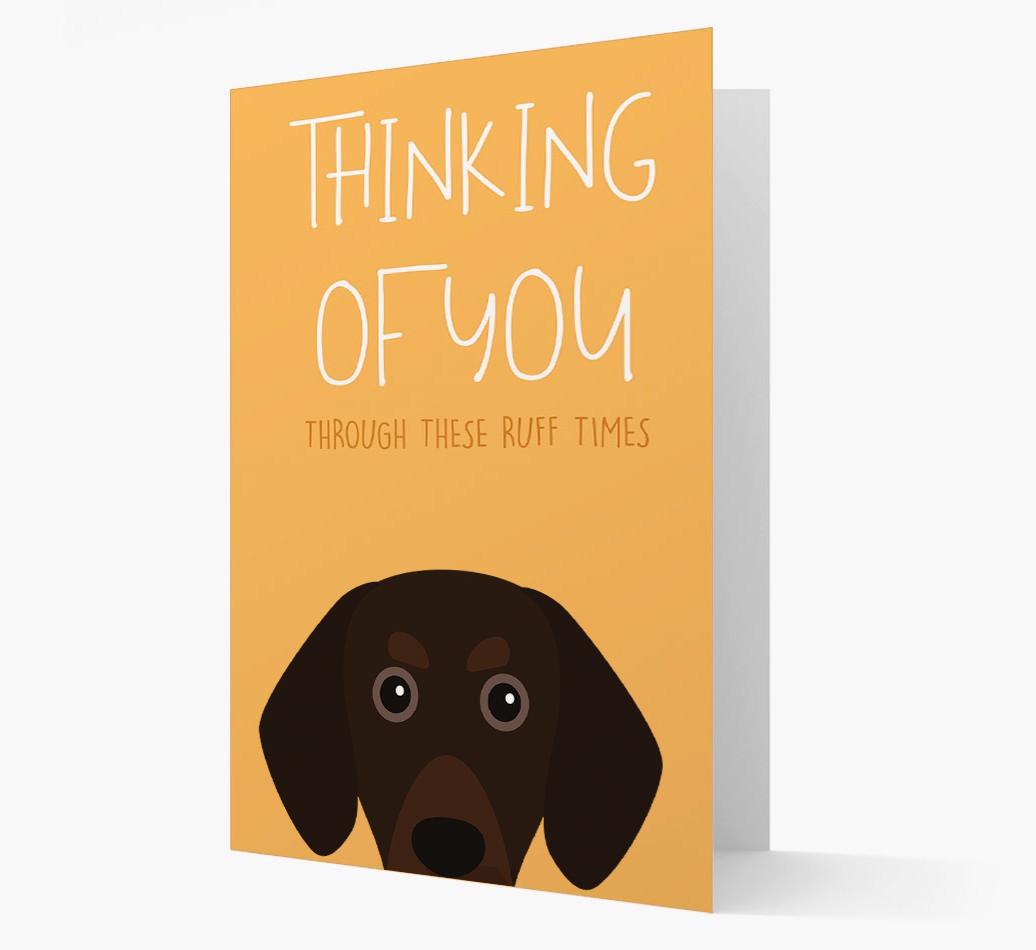 'Thinking of You Through These Ruff Times' Card with {breedFullName} Icon