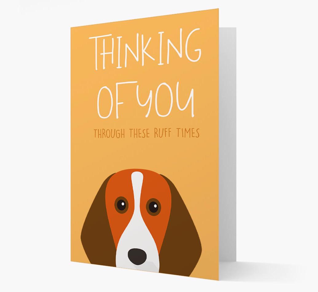 'Thinking of You Through These Ruff Times' Card with {breedFullName} Icon