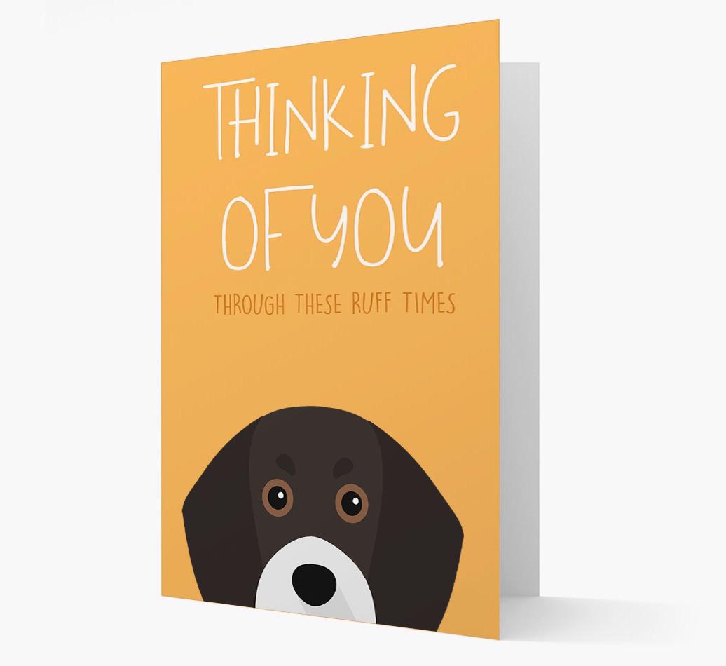'Thinking of You Through These Ruff Times' Card with {breedFullName} Icon
