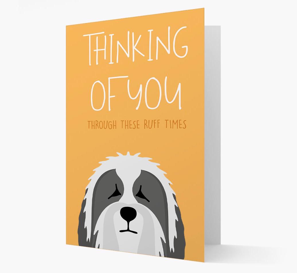 'Thinking of You Through These Ruff Times' Card with {breedFullName} Icon