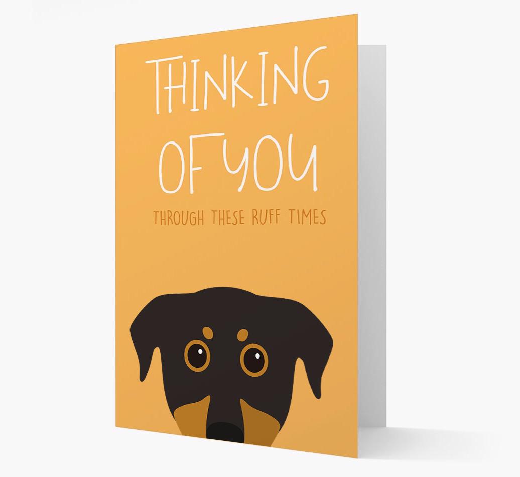 'Thinking of You Through These Ruff Times' Card with {breedFullName} Icon