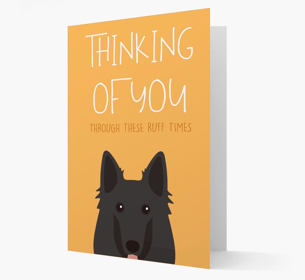 'Thinking of You Through These Ruff Times' Card with {breedFullName} Icon