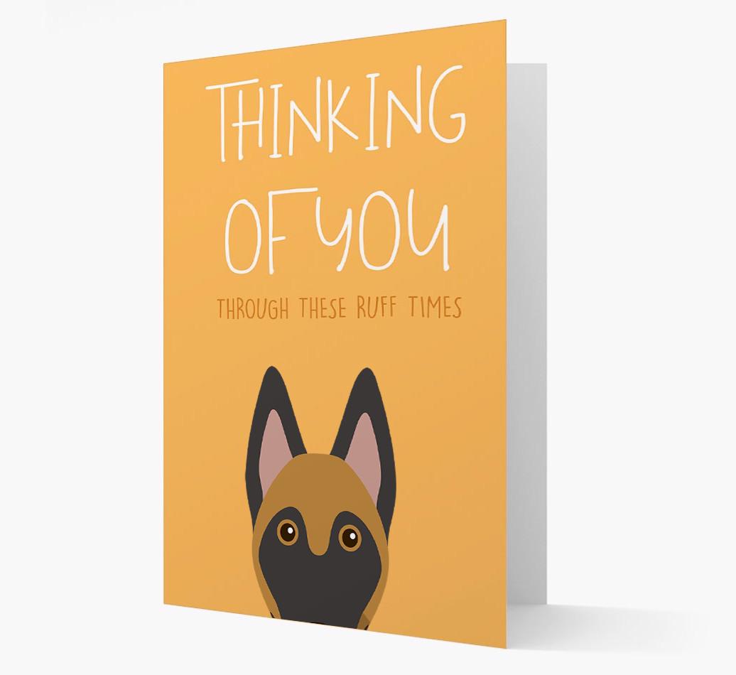 'Thinking of You Through These Ruff Times' Card with {breedFullName} Icon