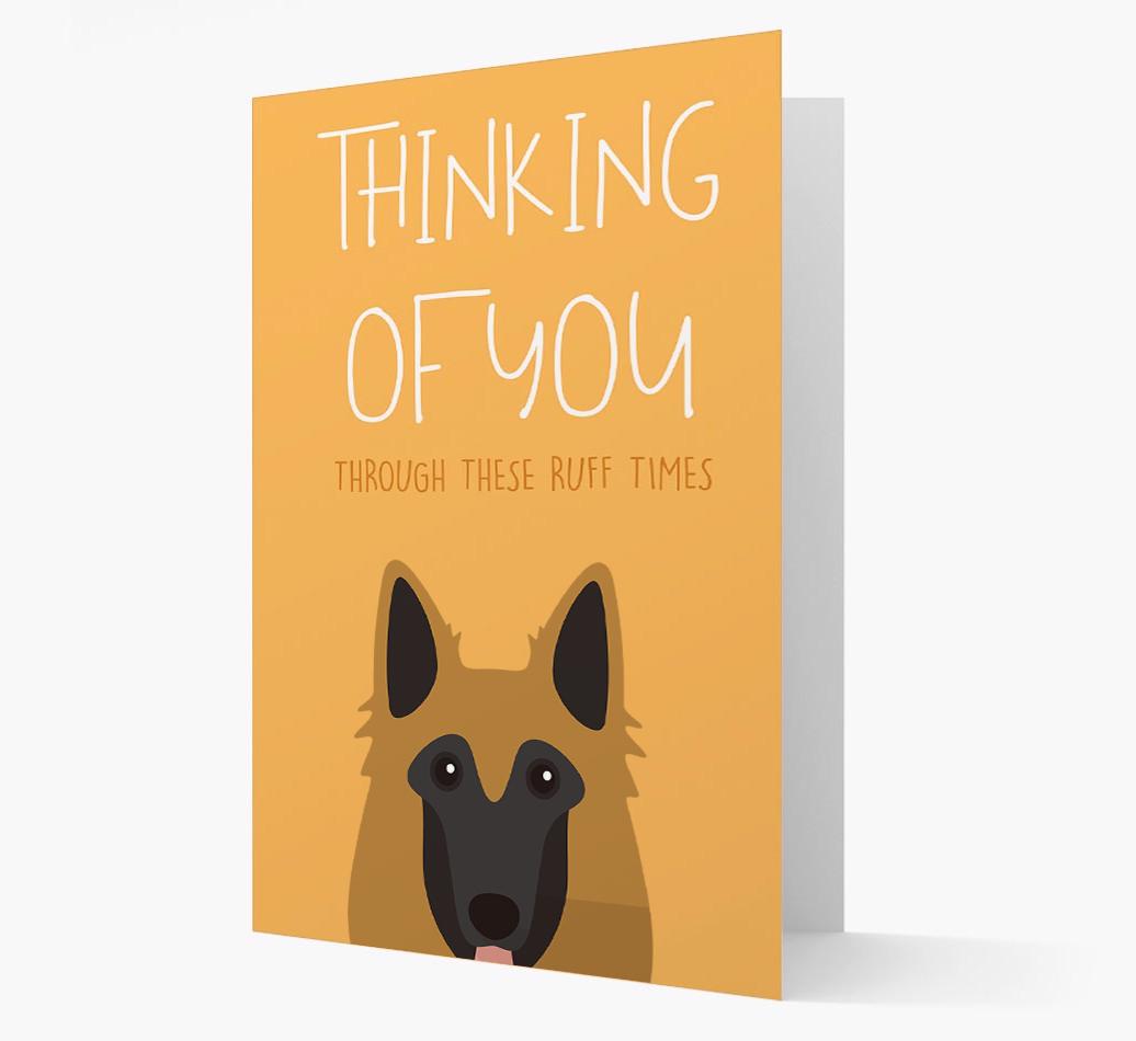 'Thinking of You Through These Ruff Times' Card with {breedFullName} Icon