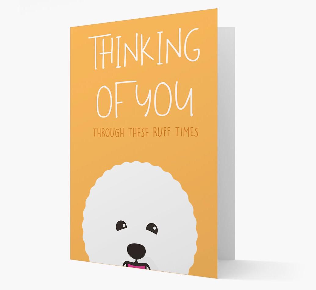 'Thinking of You Through These Ruff Times' Card with {breedFullName} Icon