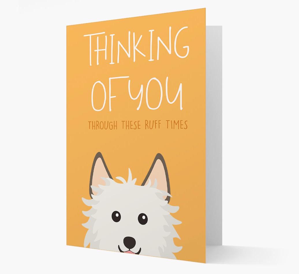 'Thinking of You Through These Ruff Times' Card with {breedFullName} Icon