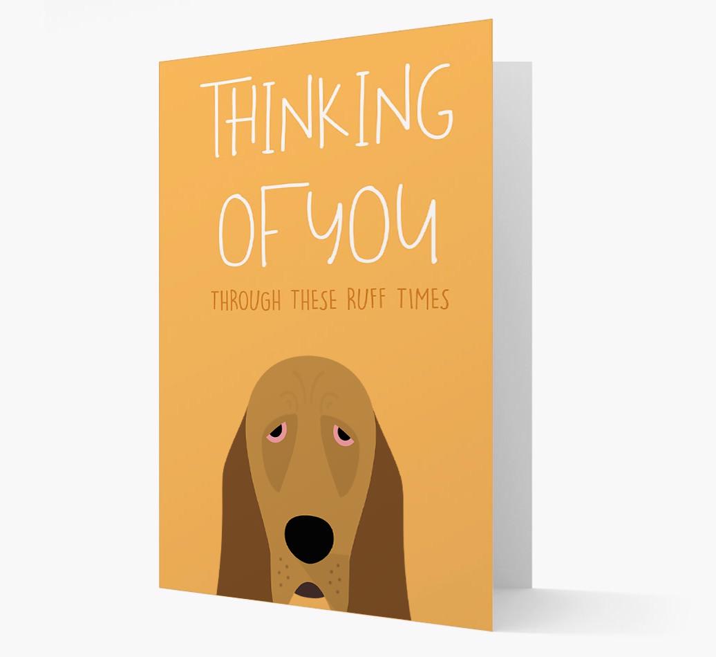 'Thinking of You Through These Ruff Times' Card with {breedFullName} Icon