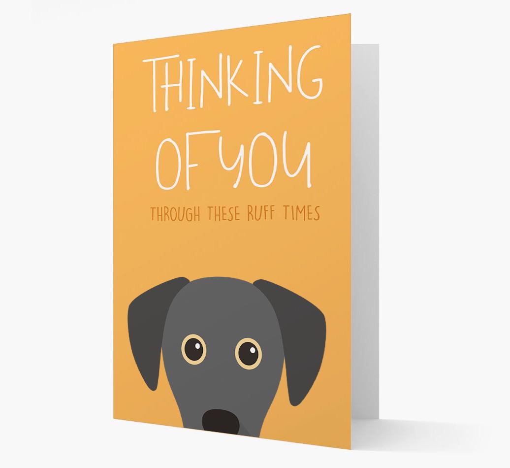 'Thinking of You Through These Ruff Times' Card with {breedFullName} Icon