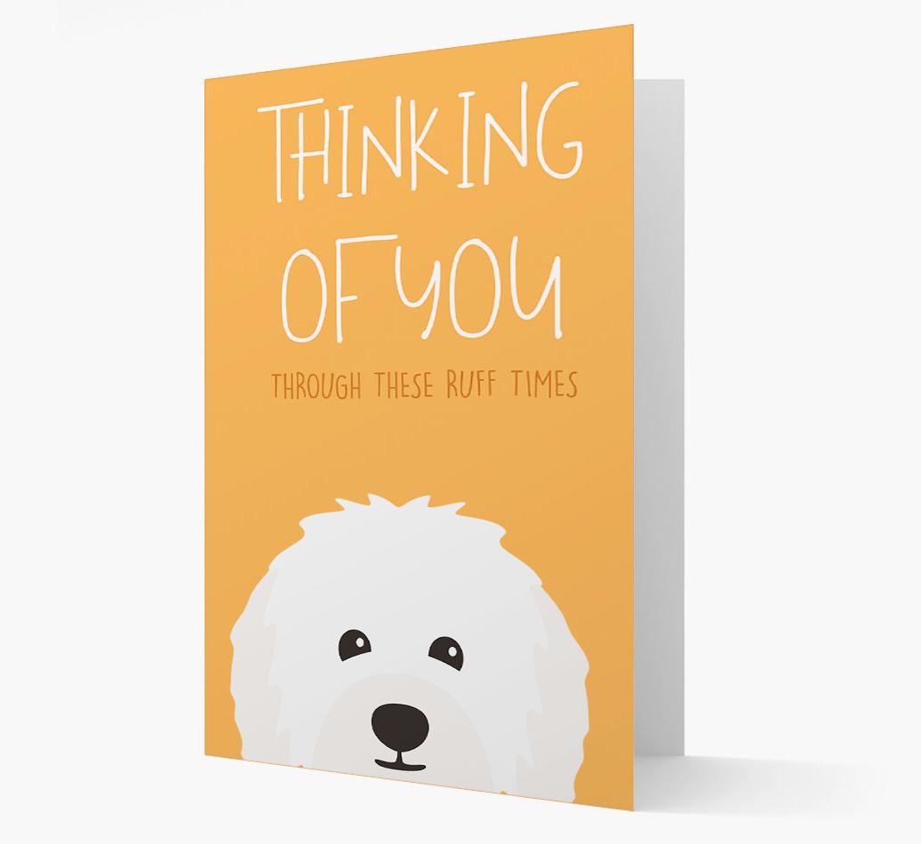 'Thinking of You Through These Ruff Times' Card with {breedFullName} Icon