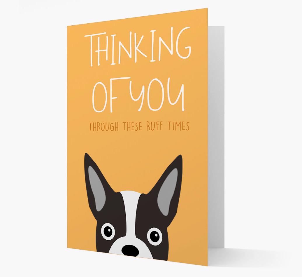 'Thinking of You Through These Ruff Times' Card with {breedFullName} Icon