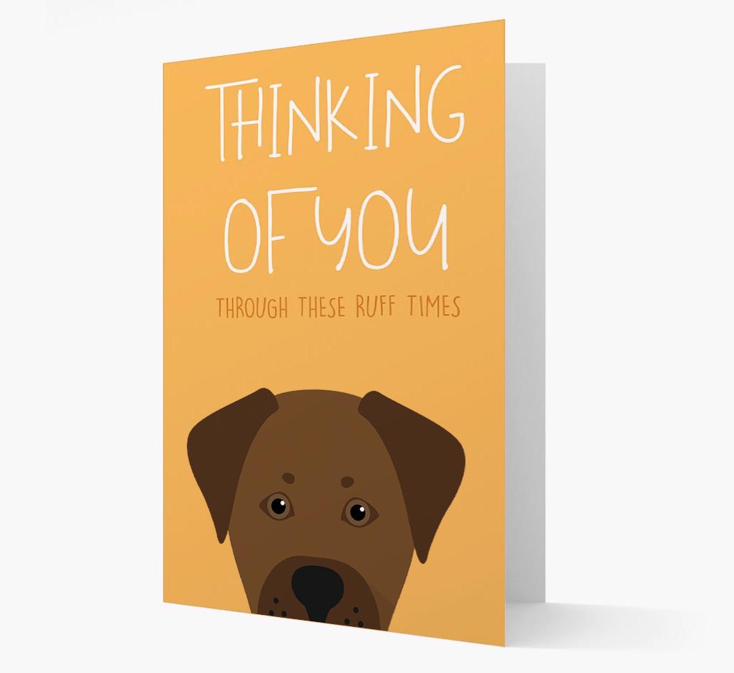 'Thinking of You Through These Ruff Times' Card with {breedFullName} Icon