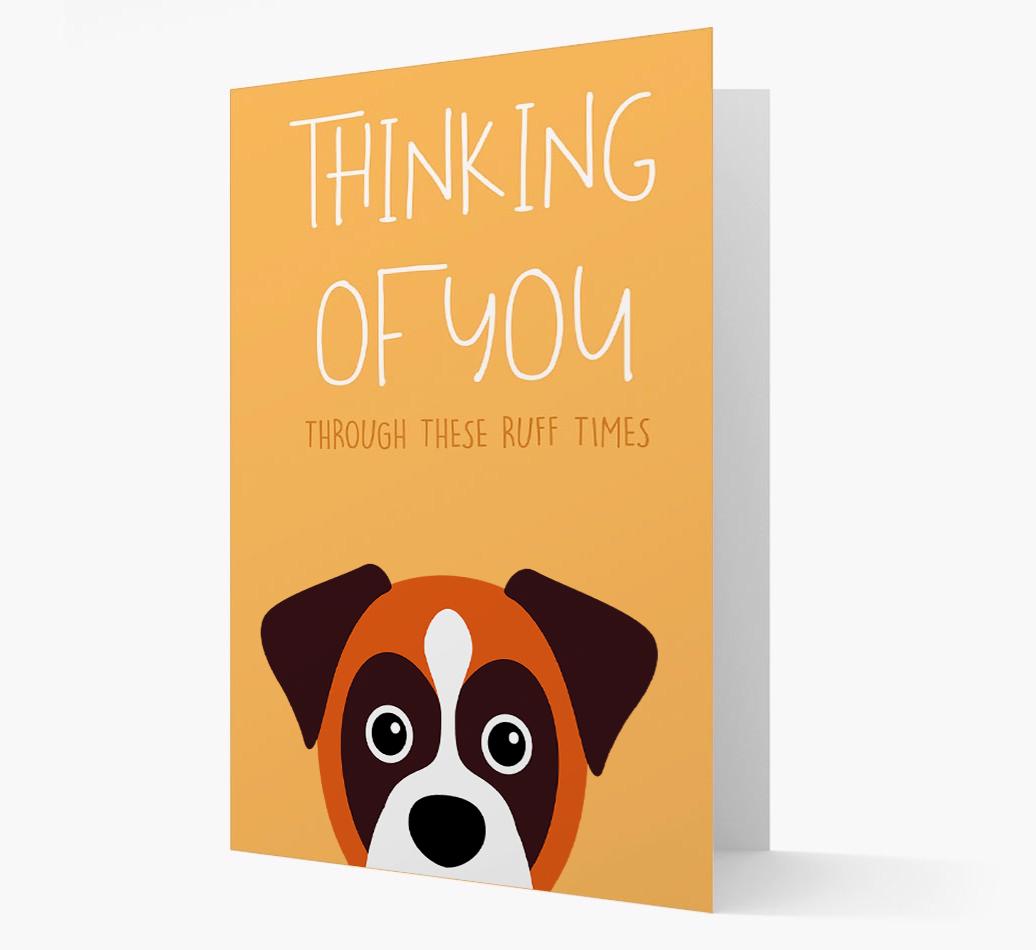 'Thinking of You Through These Ruff Times' Card with {breedFullName} Icon