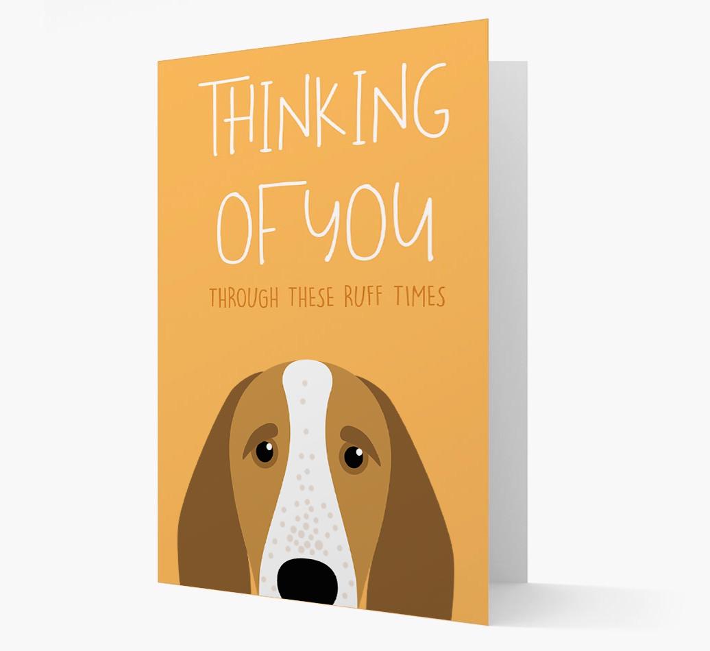 'Thinking of You Through These Ruff Times' Card with {breedFullName} Icon