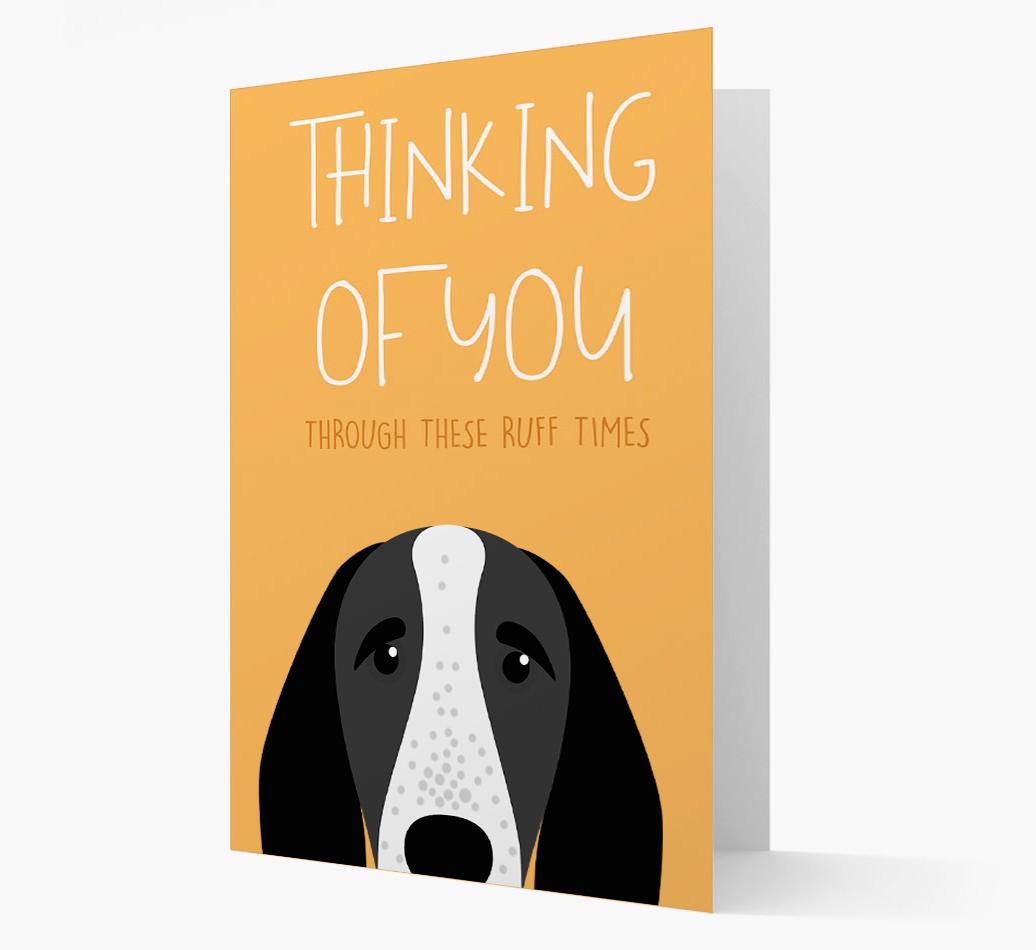 'Thinking of You Through These Ruff Times' Card with {breedFullName} Icon