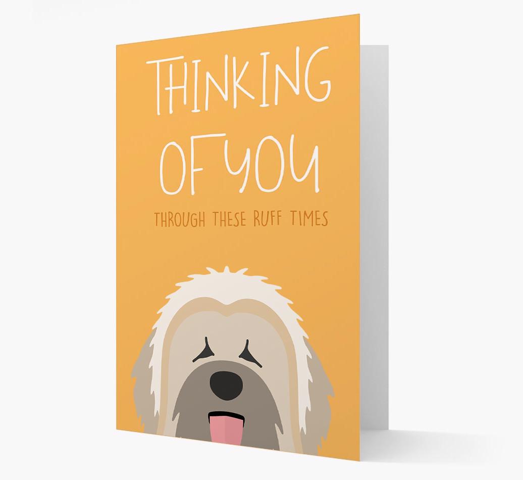 'Thinking of You Through These Ruff Times' Card with {breedFullName} Icon