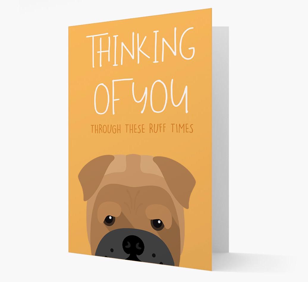 'Thinking of You Through These Ruff Times' Card with {breedFullName} Icon