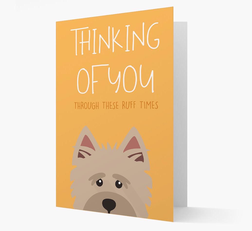 'Thinking of You Through These Ruff Times' Card with {breedFullName} Icon